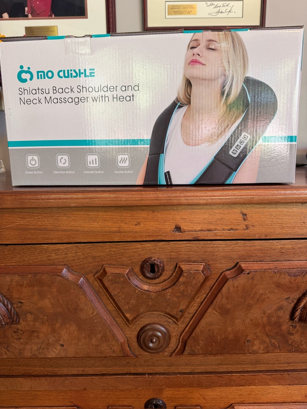 Shiatsu Back, Shoulder & Neck Massager with Heat - Black and Teal NIB
